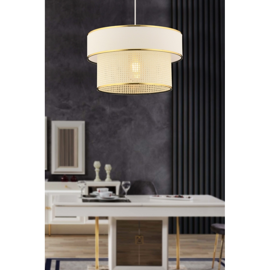 Suspension ERO 1xE27/60W/230V crème/or