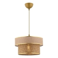 Suspension ERO 1xE27/60W/230V marron/or
