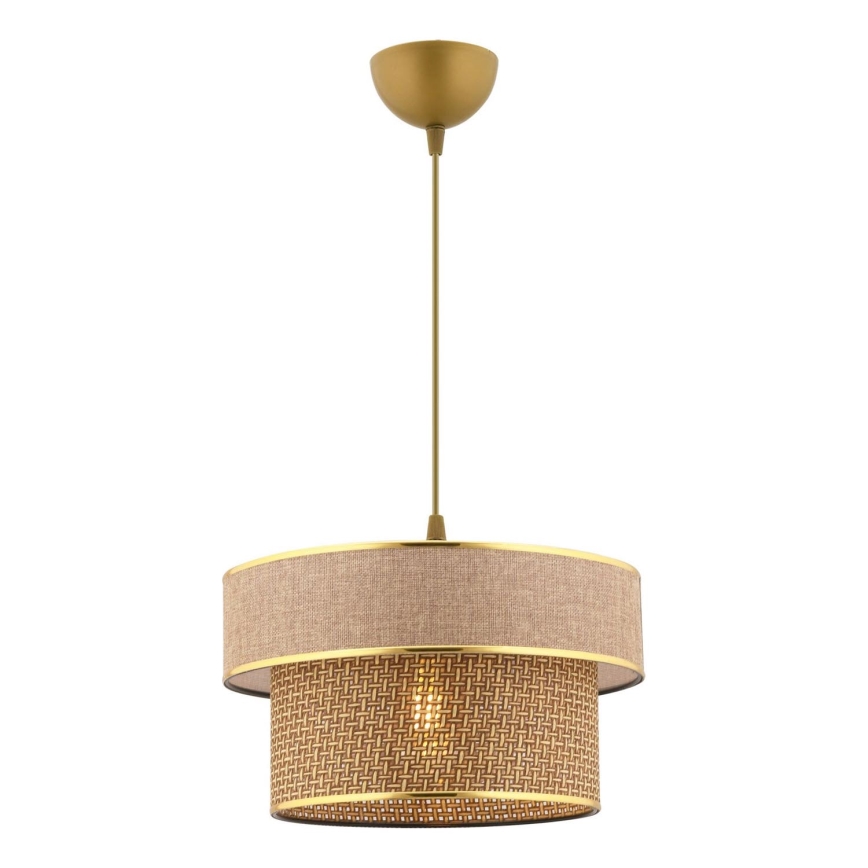 Suspension ERO 1xE27/60W/230V marron/or