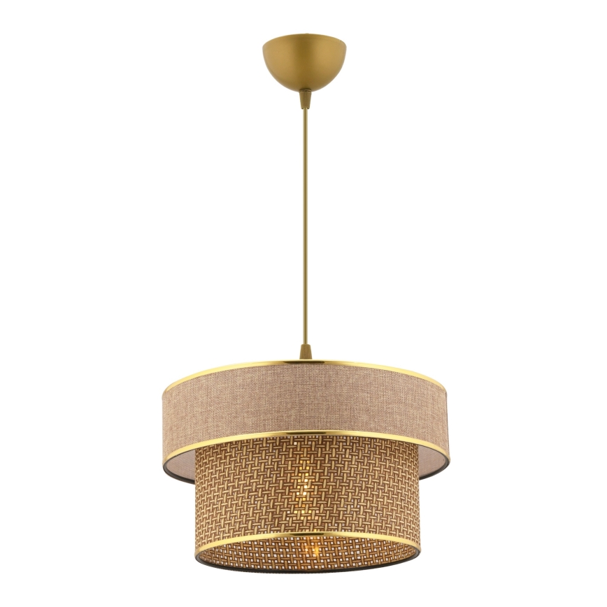 Suspension ERO 1xE27/60W/230V marron/or