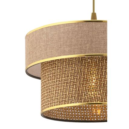 Suspension ERO 1xE27/60W/230V marron/or