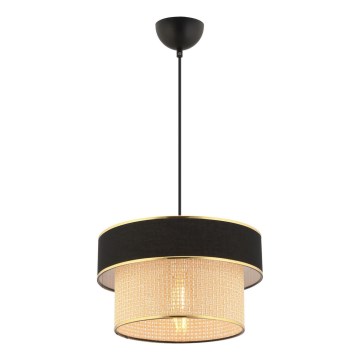 Suspension ERO 1xE27/60W/230V noire/beige