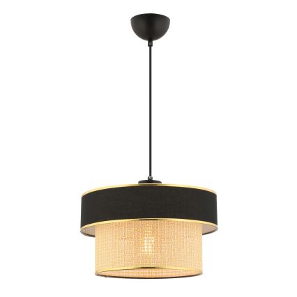 Suspension ERO 1xE27/60W/230V noire/beige