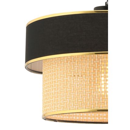 Suspension ERO 1xE27/60W/230V noire/beige