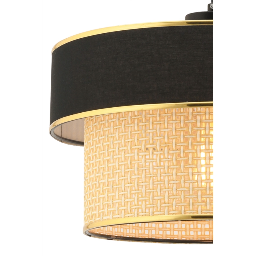 Suspension ERO 1xE27/60W/230V noire/beige