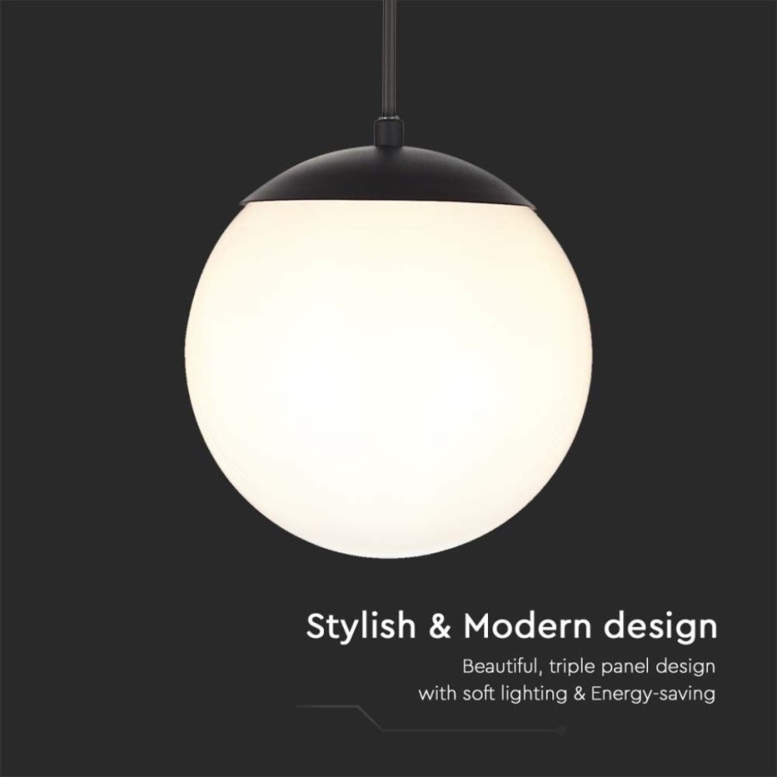 Suspension extérieure sur câble 1xE27/60W/230V Ø 20 cm IP44 noire
