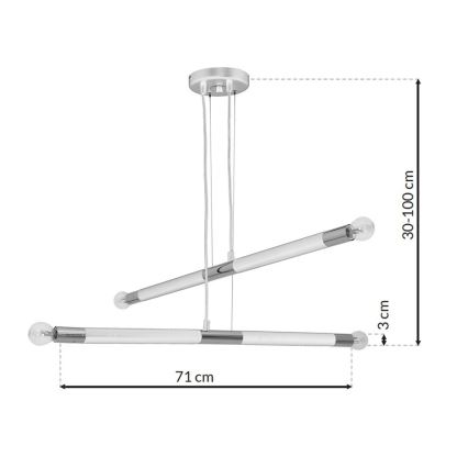 Suspension fil BASTONE BLANC 4xE14 / 40W / 230V