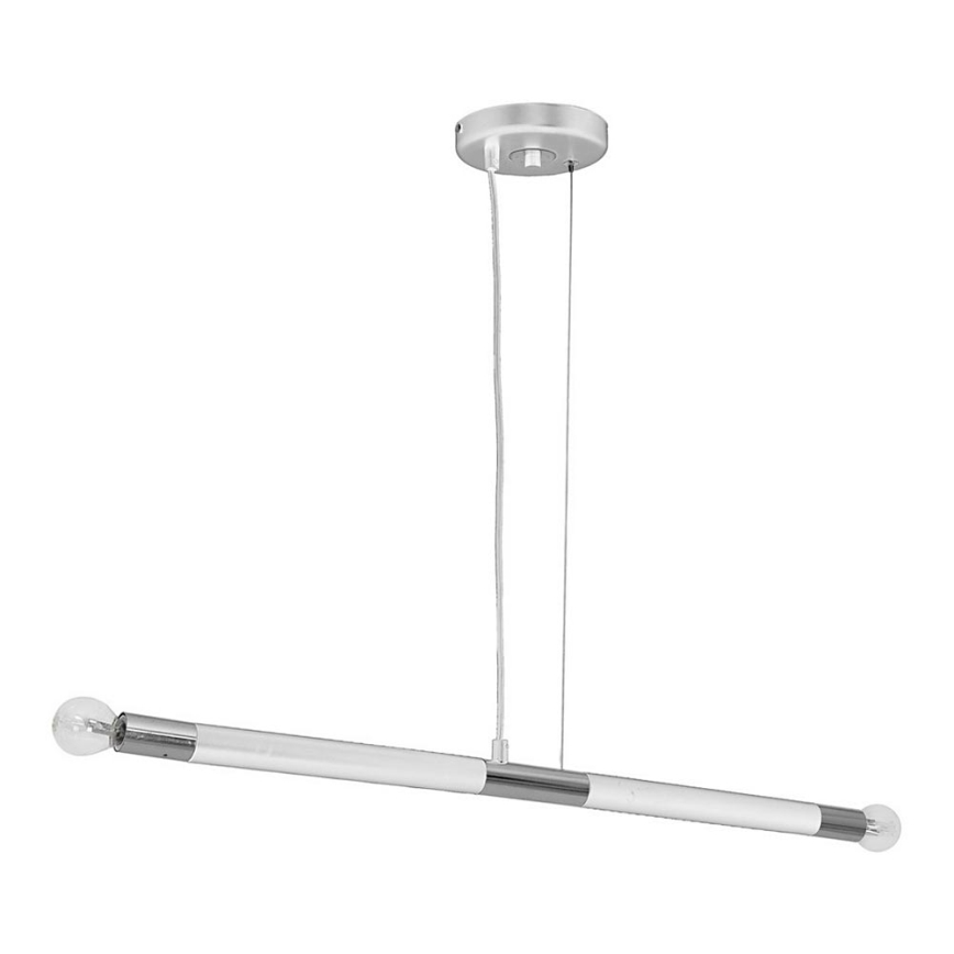 Suspension fil BASTONE WHITE 2xE14/40W/230V blanc/chrome brillant