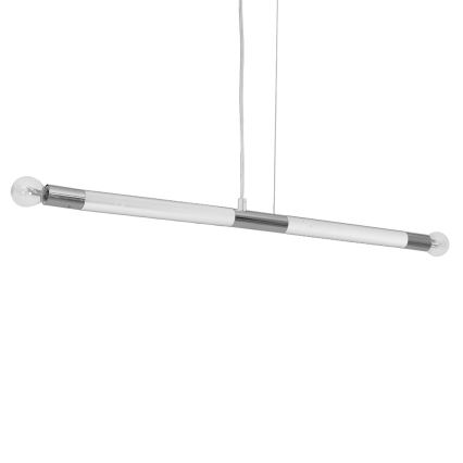 Suspension fil BASTONE WHITE 2xE14/40W/230V blanc/chrome brillant