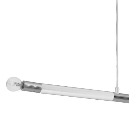 Suspension fil BASTONE WHITE 2xE14/40W/230V blanc/chrome brillant