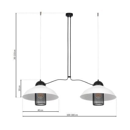 Suspension fil BJORN 2xE27/60W/230V