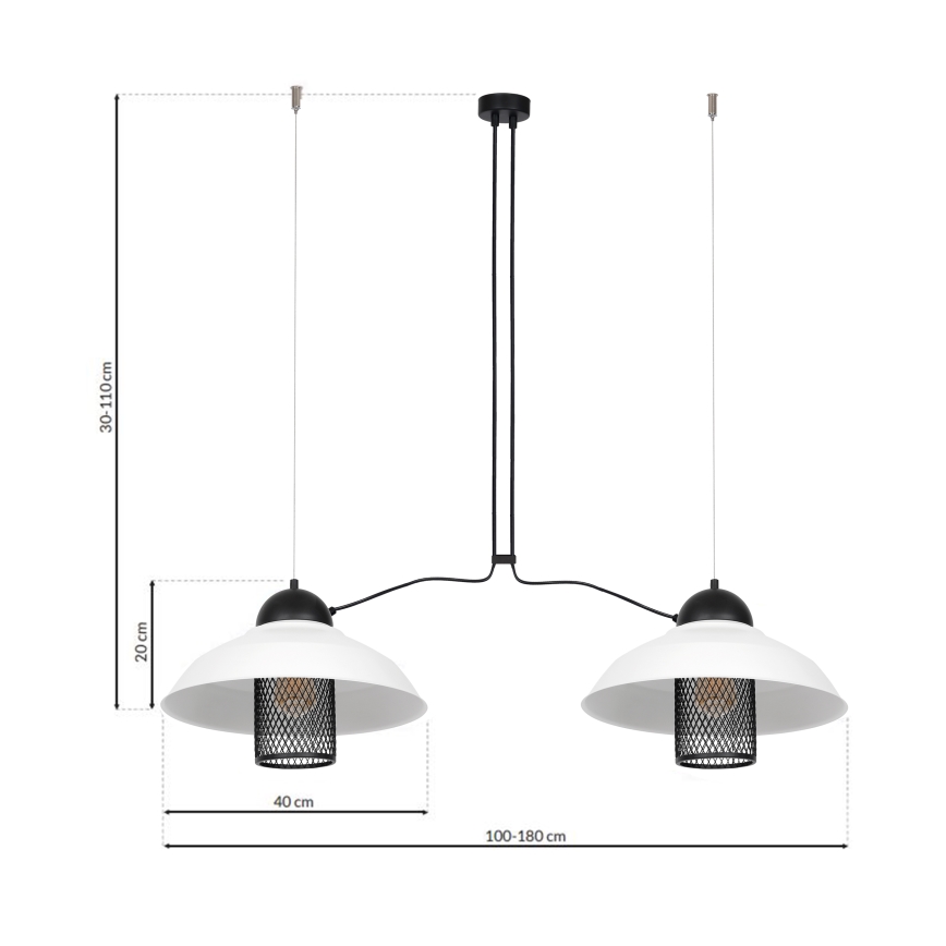 Suspension fil BJORN 2xE27/60W/230V