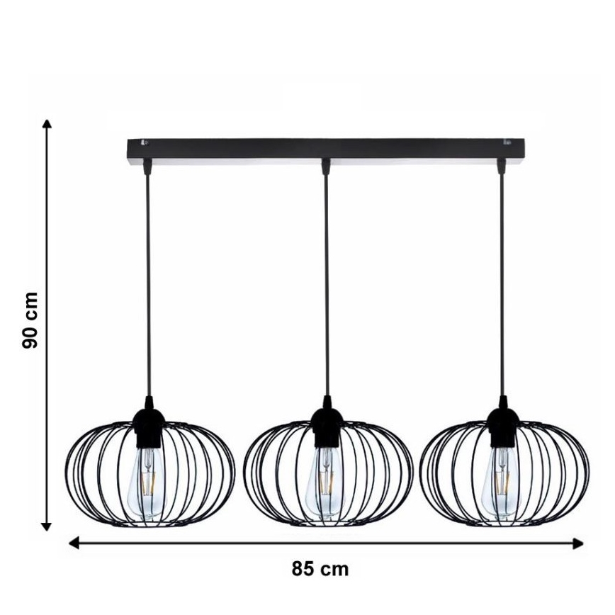 Suspension fil BOCCA 3xE27/60W/230V