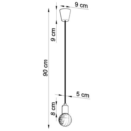 Suspension fil DIEGO 1xE27/60W/230V