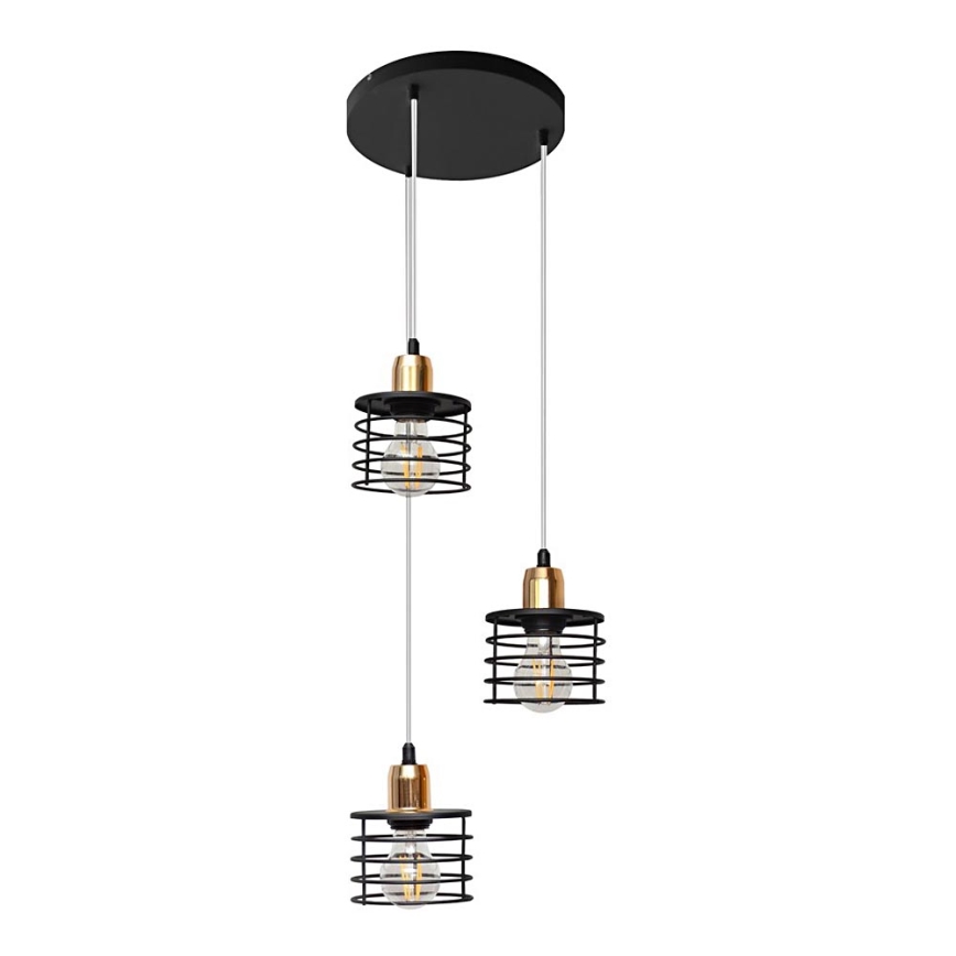 Suspension fil EDISON 3xE27/15W/230V