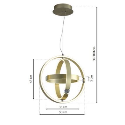 Suspension fil en cristal SIRIUS LED/80W/230V