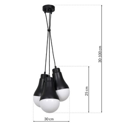 Suspension fil HELIOS 3xE14 / 40W / 230V