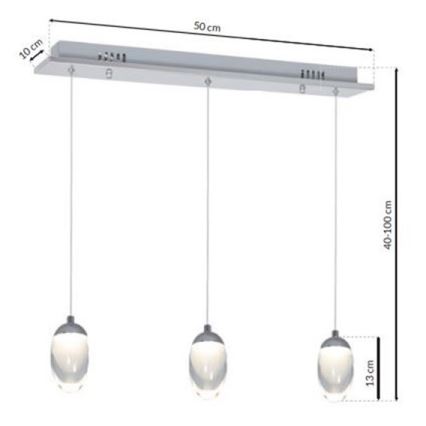 Suspension fil LED OVO 3xLED/5W/230V