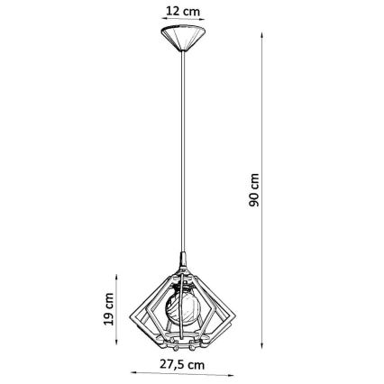 Suspension fil POMPELMO 1xE27/60W/230V