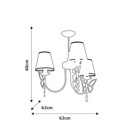 Suspension fil pour enfant CHARLOTTE 3xE14/40W/230V