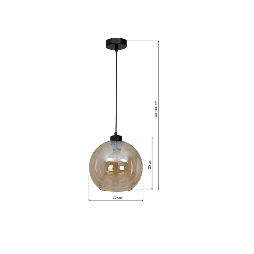 Suspension fil SOFIA 1xE27/60W/230V marron