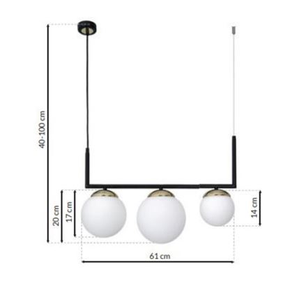 Suspension fil SPARTA 3xE14/40W/230V