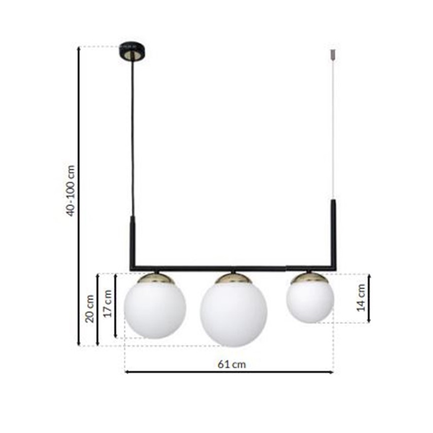 Suspension fil SPARTA 3xE14/40W/230V