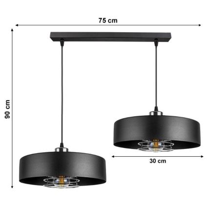 Suspension fil VEST 2xE27/60W/230V