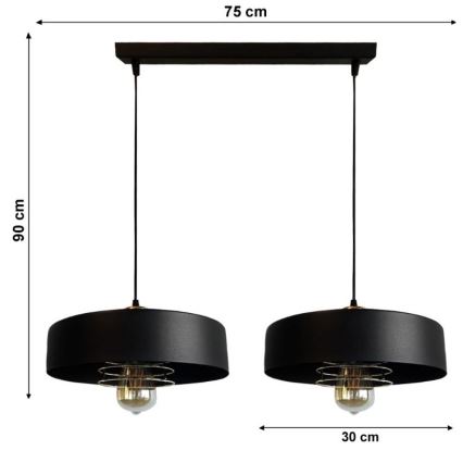 Suspension fil VEST 2xE27/60W/230V