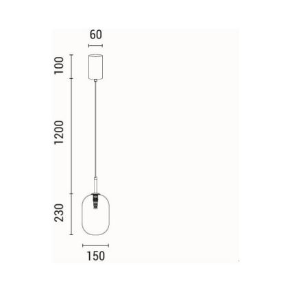 Suspension filaire 1xE14/25W/230V transparent d. 15 cm