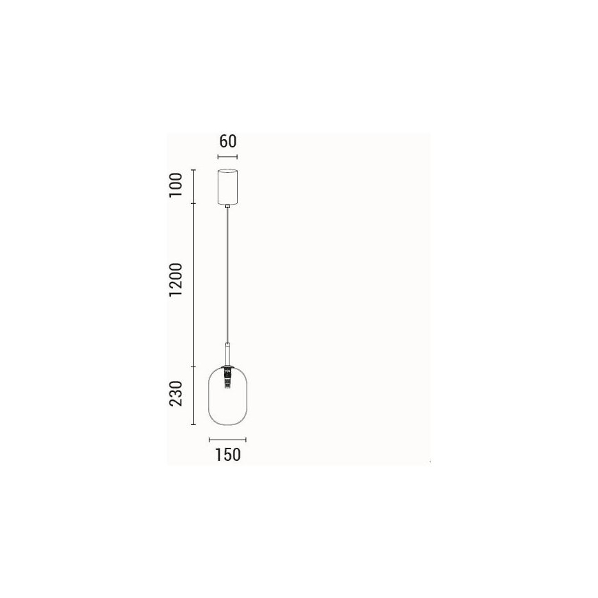 Suspension filaire 1xE14/25W/230V transparent d. 15 cm