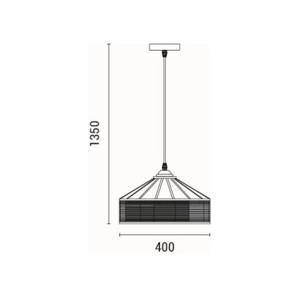 Suspension filaire 1xE27/15W/230V beige