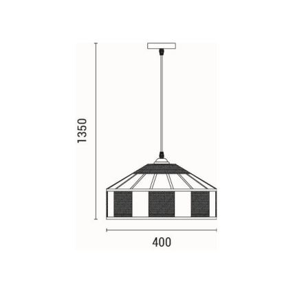 Suspension filaire 1xE27/15W/230V beige