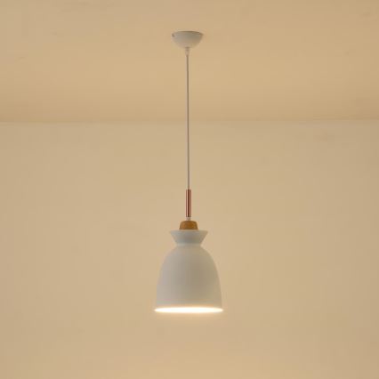 Suspension filaire 1xE27/15W/230V blanc d. 19,5 cm