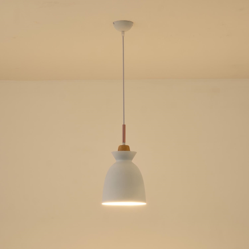 Suspension filaire 1xE27/15W/230V blanc d. 19,5 cm