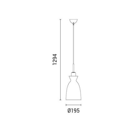 Suspension filaire 1xE27/15W/230V blanc d. 19,5 cm