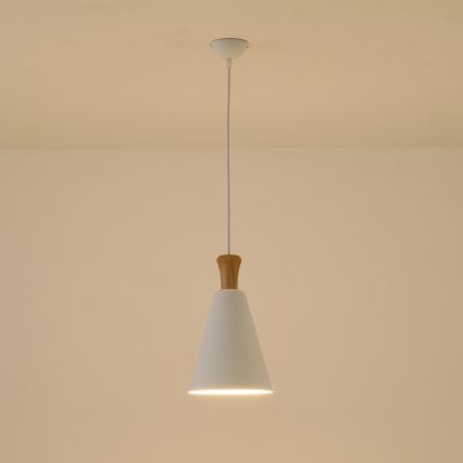 Suspension filaire 1xE27/15W/230V blanc d. 20 cm