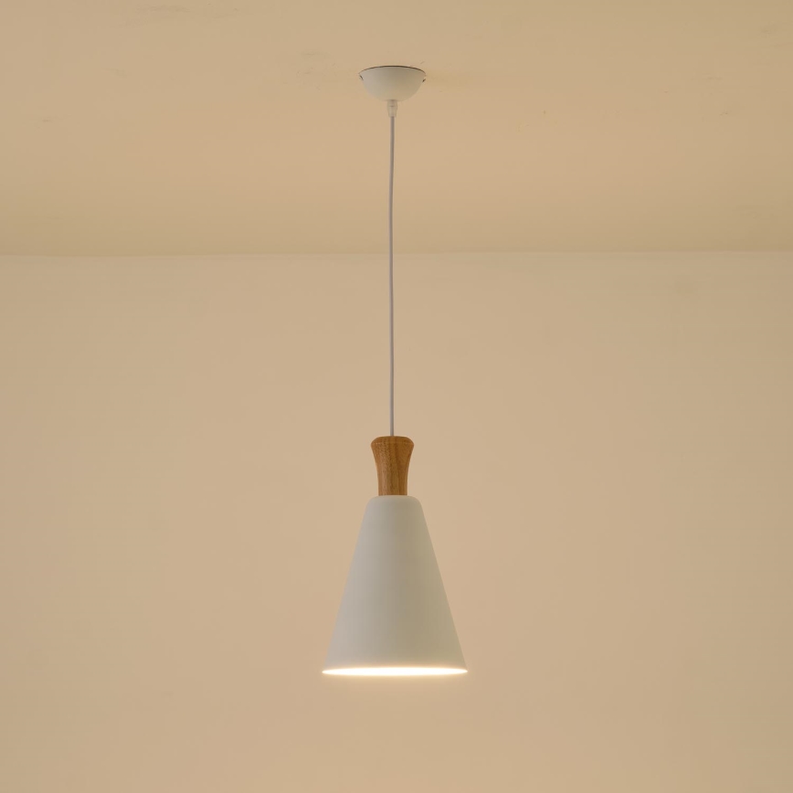 Suspension filaire 1xE27/15W/230V blanc d. 20 cm