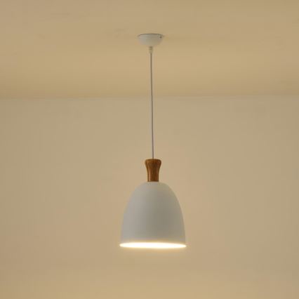 Suspension filaire 1xE27/15W/230V blanc d. 23 cm