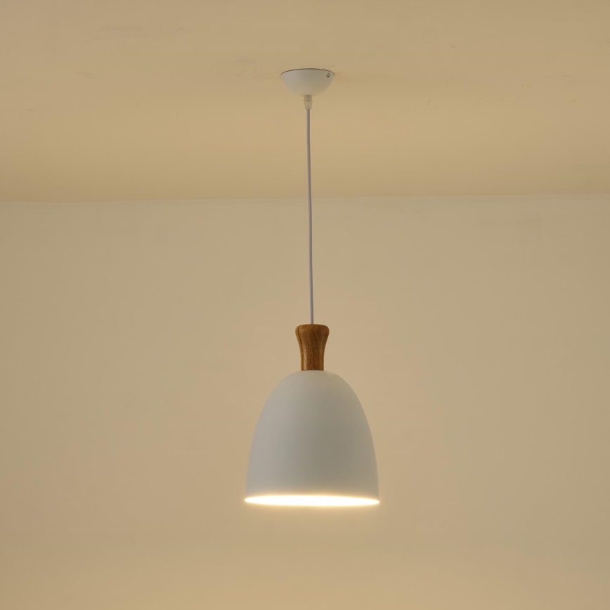 Suspension filaire 1xE27/15W/230V blanc d. 23 cm
