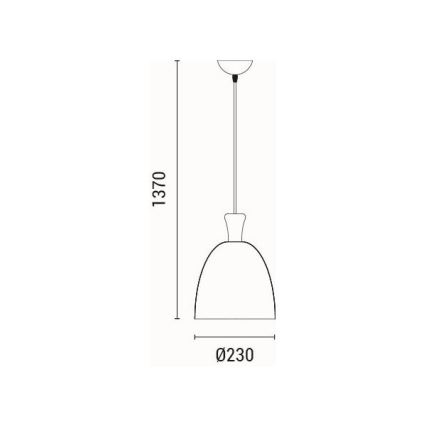 Suspension filaire 1xE27/15W/230V blanc d. 23 cm