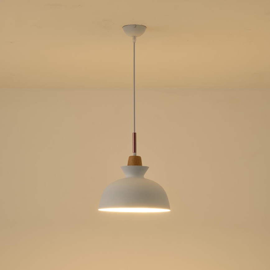 Suspension filaire 1xE27/15W/230V blanc d. 28 cm