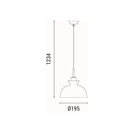 Suspension filaire 1xE27/15W/230V blanc d. 28 cm