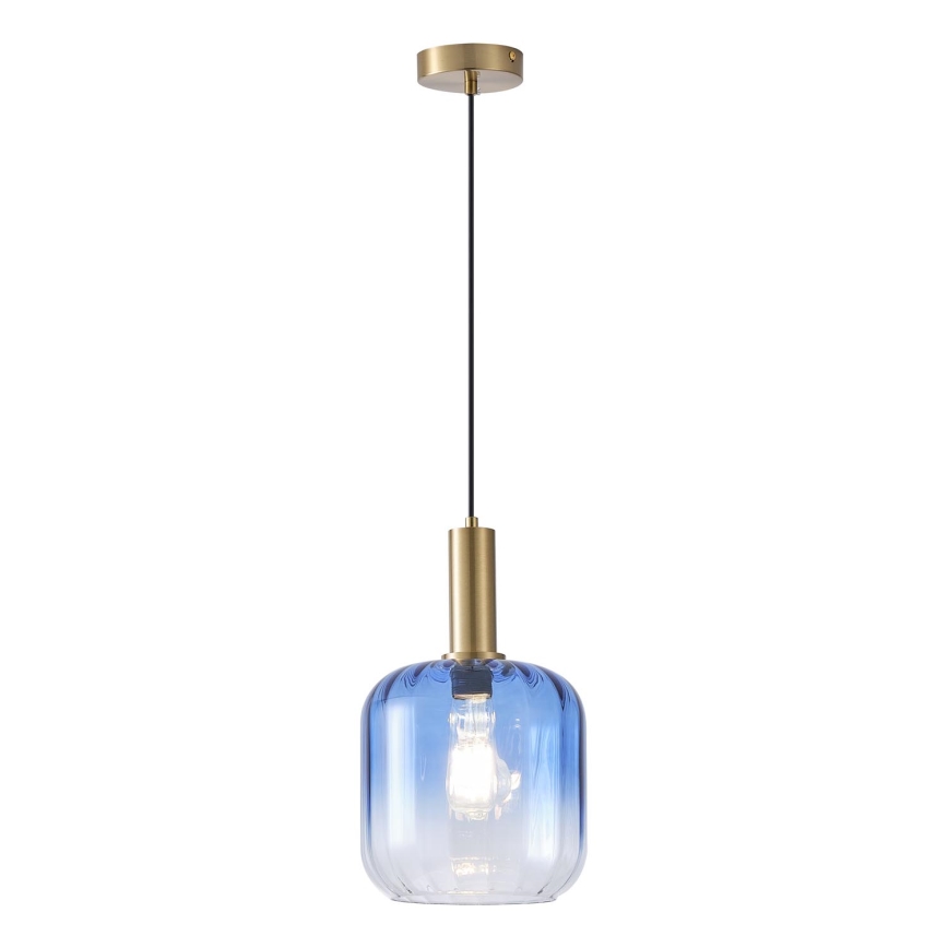Suspension filaire 1xE27/15W/230V bleu/fumé d. 20 cm