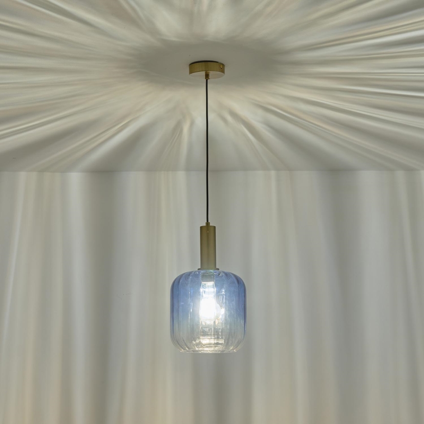 Suspension filaire 1xE27/15W/230V bleu/fumé d. 20 cm