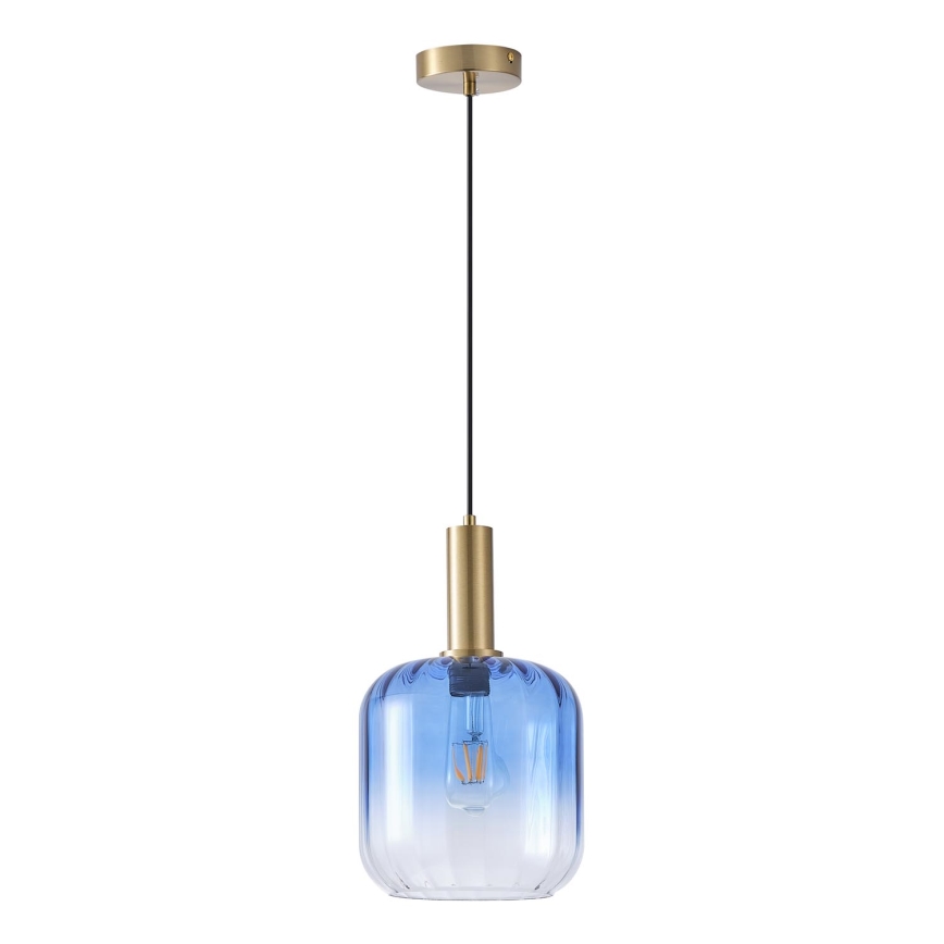 Suspension filaire 1xE27/15W/230V bleu/fumé d. 20 cm