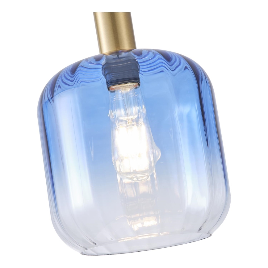 Suspension filaire 1xE27/15W/230V bleu/fumé d. 20 cm