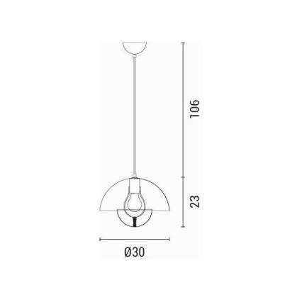 Suspension filaire 1xE27/15W/230V bleu