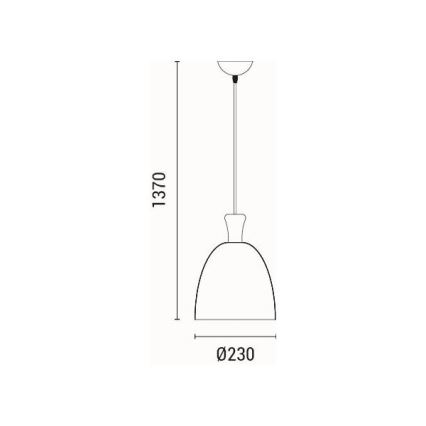 Suspension filaire 1xE27/15W/230V gris d. 23 cm