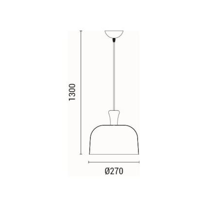 Suspension filaire 1xE27/15W/230V gris d. 27 cm